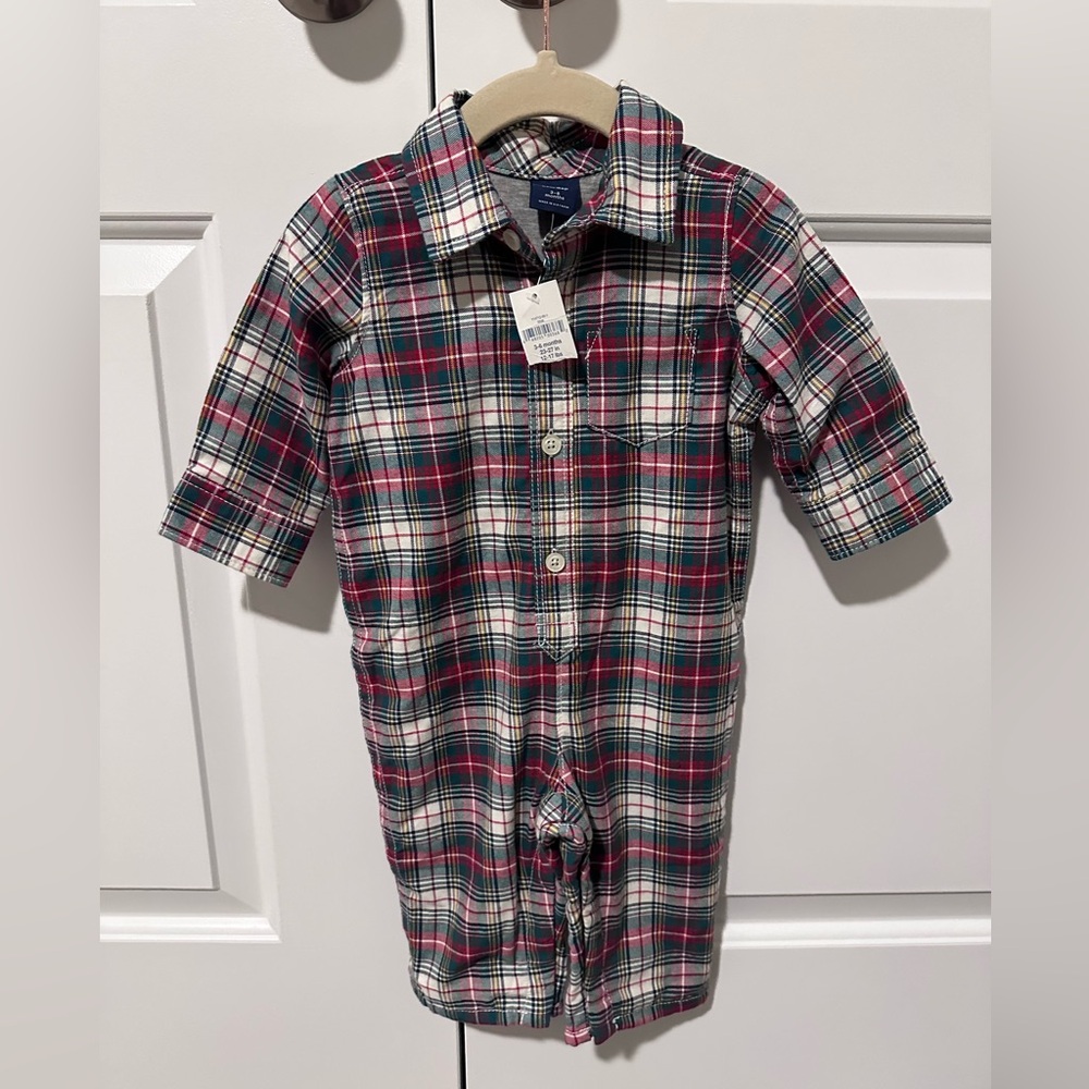 NWT BabyGAP Plaid One Piece Outfit 3-6m